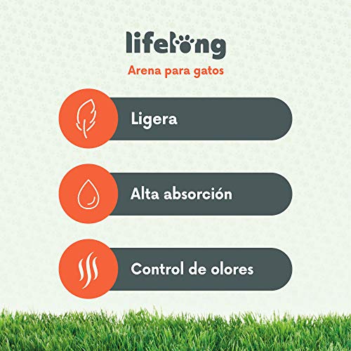 Marca Amazon - Lifelong - Arena de hormita para gatos aglomerante ligera 8L/4.8Kg