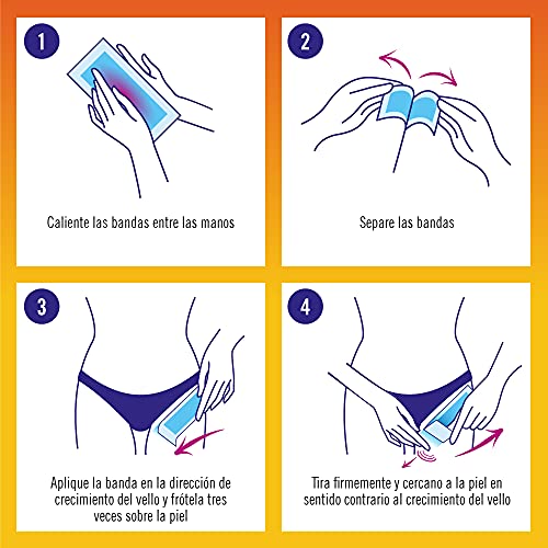 Marca Amazon - Solimo - Bandas de cera brazos y axilas con aroma de vainilla, papel de suave tejido no tejido con 4 toallitas posdepilación (4x12 bandas de cera)