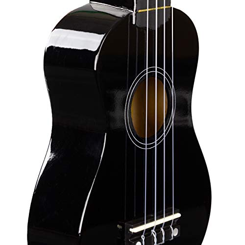 Martin Smith Ukelele soprano con bolsa de ukelele, Color Negro, 53 x 7 x 17 cm