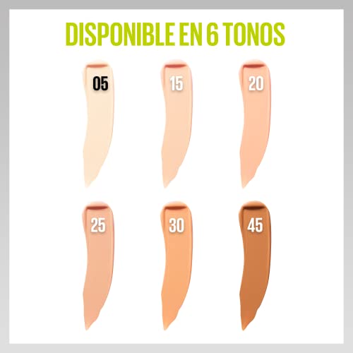 Maybelline New York, Corrector Superstay Active Wear 30H, Textura ultra-ligera, larga duración, Tono 20 Sand