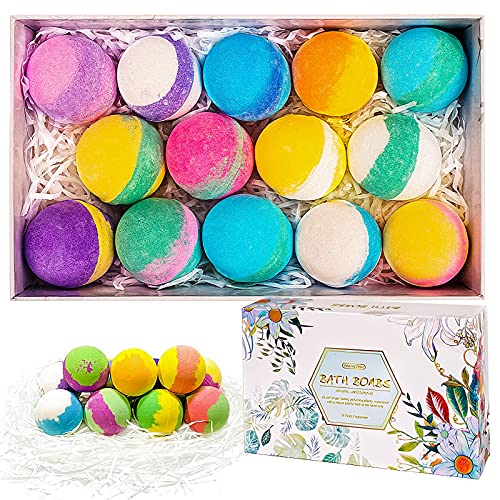 McNory 14 Bombas de Baño,Set Bolas de Baño con Aceites Esenciales,Bath bombs Baño de Burbujas,Sales de Baño,Navidad Dia de san valentin Regalo femenino