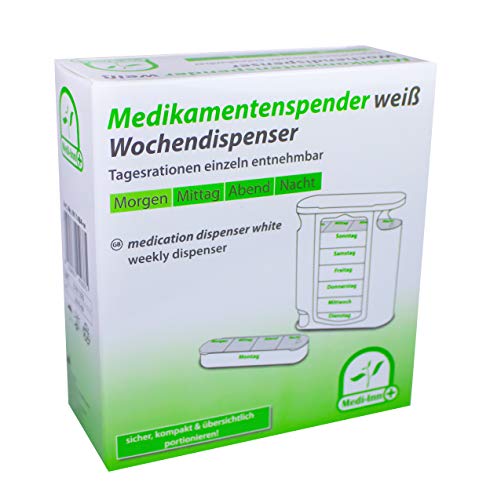 Medi de Inn Dispenser semanal 7 días Pastillero n11484 de W, color blanco