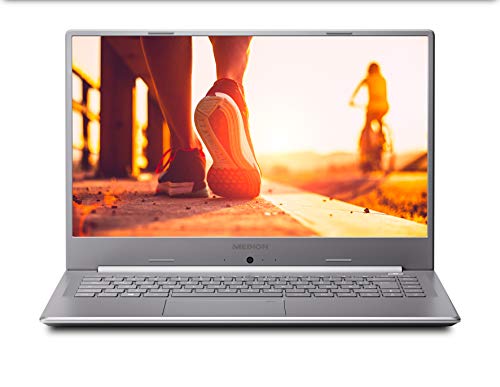 Medion Akoya S6445 - Portátil ultrafino 15.6" FullHD (Intel Core i5-8265U, 4GB RAM, 128GB SSD, Intel UHD Graphics, Windows 10 Home Plus) color gris - Teclado QWERTY Español