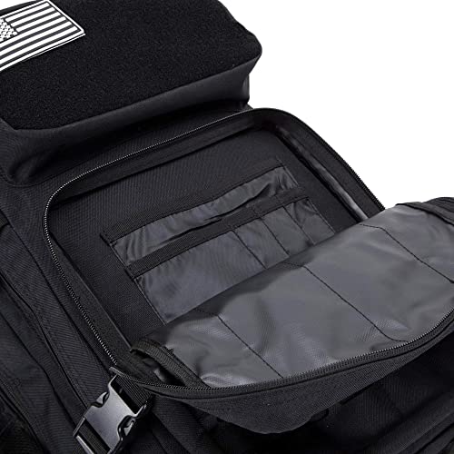 Memories Mochila 45L Tactica Militar Impermeable para Crossfit Caza Senderismo Gimnasio y Deportes al Aire Libre. (Negro)