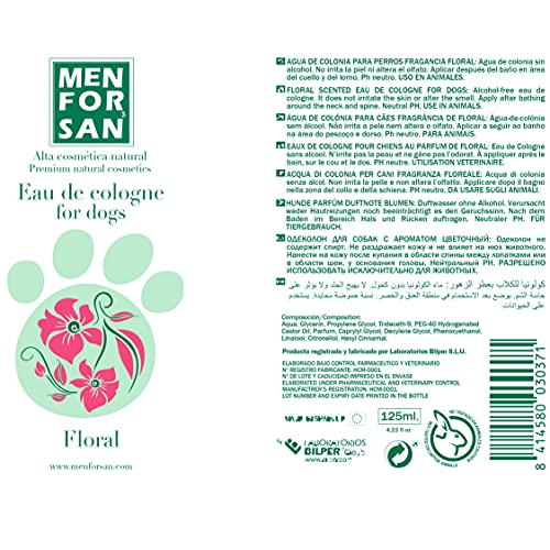 MENFORSAN Colonia para perros floral 125ml , Fresco y duradero