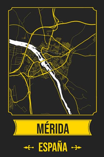 MERIDA España Cuaderno: Squareious de la Ciudad de MERIDA, Hoja Forrada, Diario 200 PÁGINAS, 6x9