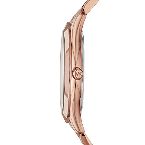 Michael Kors Reloj para Mujer SLIM RUNRAY, Tamaño de Caja de 42 mm, Movimiento de Tres Manecillas, Correa de Acero Inoxidable, Oro Rosa