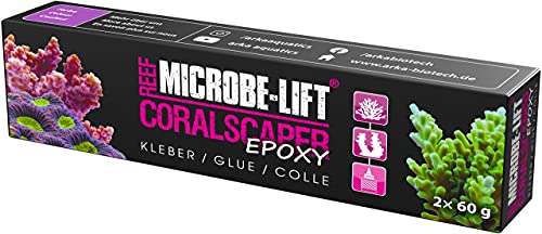 MICROBE-LIFT Coralscaper Epoxy - Pegamento de Coral 2K, fijación de corales, depósitos y arrecifes en Cualquier Acuario de Agua de mar, 2 x 60 g, Multicolor