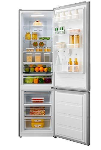 Midea Ideal MB468A3 - Frigorífico Combi Inox A+++ - No Frost - Libre Instalación - Frigorífico de Gran Capacidad 240 L + 76 L Congelador - Alto: 2m - Ancho: 59.5 cm