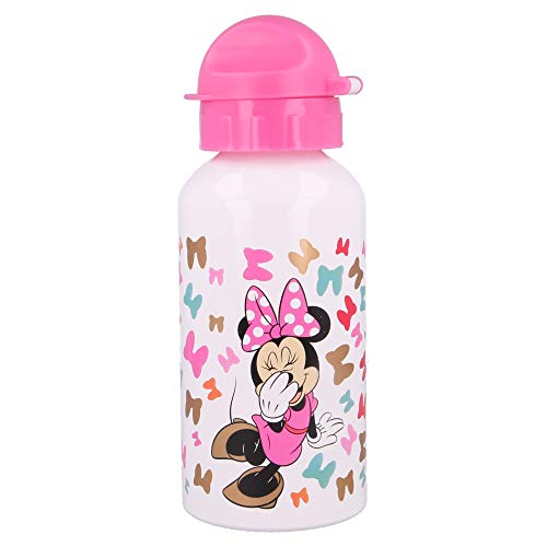 Minnie Mouse | Botella De Aluminio Para Niños - Cantimplora Infantil - Botella De Agua Reutilizable - 500 Ml