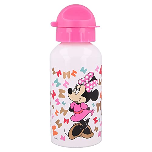 Minnie Mouse | Botella De Aluminio Para Niños - Cantimplora Infantil - Botella De Agua Reutilizable - 500 Ml