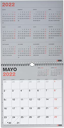 Miquelrius - Calendario de pared 2022 Basic - tamaño 300 x 300 mm - con espacio para anotar - Gris