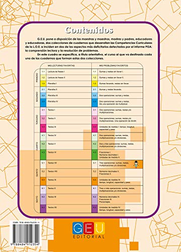 Mis problemas favoritos 5.1 / Editorial GEU / 5º Primaria / Mejora la resolución de problemas / Recomendado como repaso / Con actividades sencillas