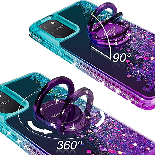 Miss Arts Cover Galaxy S10 Lite/A91,[Silverback] Custodia Glitter di in TPU con Supporto, Pendenza Colore Diamond Liquido Cover Case per Samsung Galaxy S10 Lite/A91 -Porpora