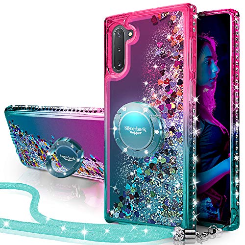 Miss Arts Funda Samsung Galaxy Note 10 Plus 5G, [Silverback] Carcasa Purpurina con Soporte Giratorio de 360 Grados, Fundas Cristal Telefono - Verde