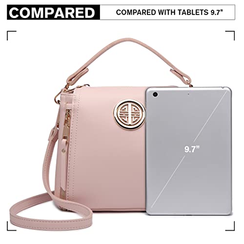 Miss Lulu Bolso de Mano para Mujer Bolsos Bandolera para Mujer Elegante Bolso de Hombro con Asa Superior (Rosa)