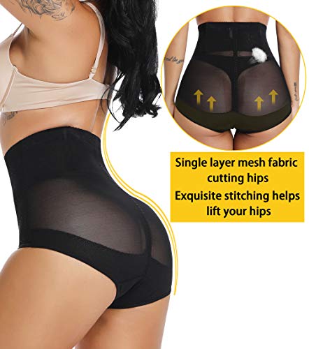 MISS MOLY Bragas Fajas Reductoras Cintura Alta Shapewear Braguitas Moldeadora Levanta Glúteo Vientre Plano Ropa Interior con Elástico Cruzado Malla para Mujer