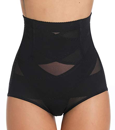 MISS MOLY Bragas Fajas Reductoras Cintura Alta Shapewear Braguitas Moldeadora Levanta Glúteo Vientre Plano Ropa Interior con Elástico Cruzado Malla para Mujer