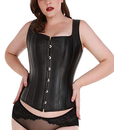 MISS MOLY Dama Burlesque Steampunk Cuero Bustier corsé con G-String