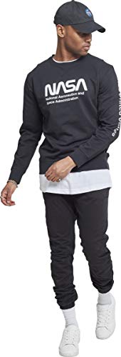 Mister Tee NASA Us Crewneck suéter, Negro (Black 00007), Medium para Hombre