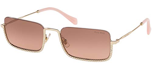 Miu Miu 0MU 70US Gafas, Oro Pálido, 55 para Mujer