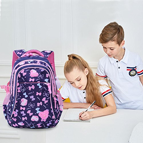 Mochila Escolar para niños, Mochila Escolar para Niñas Estudiantes Bolso Colegio Impermeable - Azul Oscuro