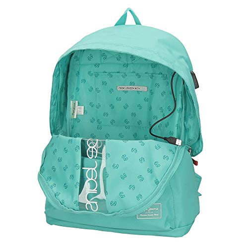 Mochila Escolar Pepe Jeans Darienne, Verde, 32x44x17.5 cm