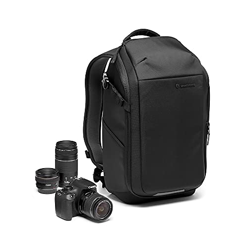 Mochila Manfrotto Advanced Compact III para Cámara y Portátil, Mochila para Cámara sin Espejo con Objetivos, con Divisores Acolchados Intercambiables y Accesorio para Trípode