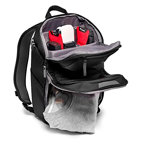 Mochila Manfrotto Advanced Compact III para Cámara y Portátil, Mochila para Cámara sin Espejo con Objetivos, con Divisores Acolchados Intercambiables y Accesorio para Trípode