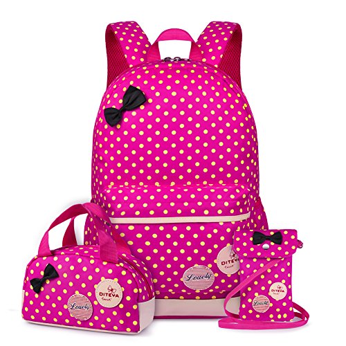 Mochilas Escolares Juveniles para Chicas - 3 IN 1 Mochila Infantiles Instituto Grande a Prueba de Salpicaduras Aesthetic Casual Material Tela Cremalleras Metal Estuche Bolsas Regalos Adolescentes Rojo