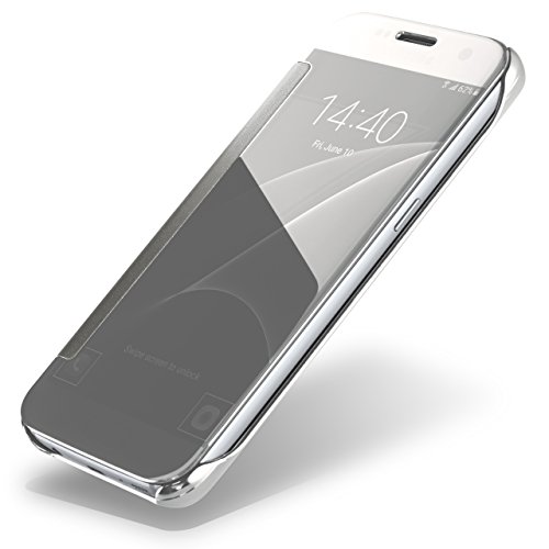 MoEx® Funda Protectora Fina Compatible con Samsung Galaxy J3 (2017) | Cristal Tintado Transparente, argenté