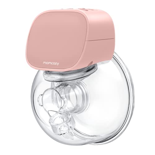 Momcozy Bomba de Pecho, Bomba de Pecho Eléctrica Portátil Manos Libres, Bombeo Fuerte, Leche a Prueba de Fugas, Ultra Silenciosa, Sin Dolor, Ligera con 2 Modos y 5 Niveles-24MM (Rosa)