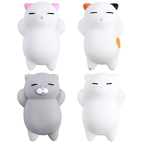 Monqi 36Pcs Squishys Kawaii Juguetes Pegajosos Oso Panda Gato de Silicona Animales Squishies (Multicolor)