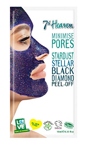 Montagne Jeunesse - Mascarilla Facial - 7th Heaven Mascarilla Peel Off Stardust de Alga Negra - Limpia y Minimiza Poros - Ingredientes Naturales - Crema Hidratante Facial Mujer