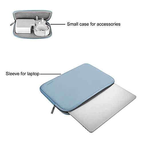 MOSISO Funda Protectora Compatible con MacBook Air/Pro Retina,13-13,3 Pulgadas Portátil,Compatible con MacBook Pro 14 2021 M1 Pro/M1 MAX A2442,Bolsa Blanda de Neopreno con Pequeño Caso,Aireado Azul