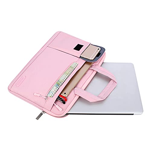 MOSISO Funda Protectora Compatible con MacBook Pro 14 Pulgadas 2021 M1 Pro/M1 MAX A2442,Compatible con MacBook Air/Pro,13-13,3 Pulgadas Portátil,Maletín Bandolera de Estilo Flap,Rosa