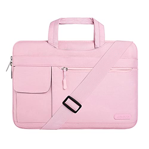 MOSISO Funda Protectora Compatible con MacBook Pro 14 Pulgadas 2021 M1 Pro/M1 MAX A2442,Compatible con MacBook Air/Pro,13-13,3 Pulgadas Portátil,Maletín Bandolera de Estilo Flap,Rosa