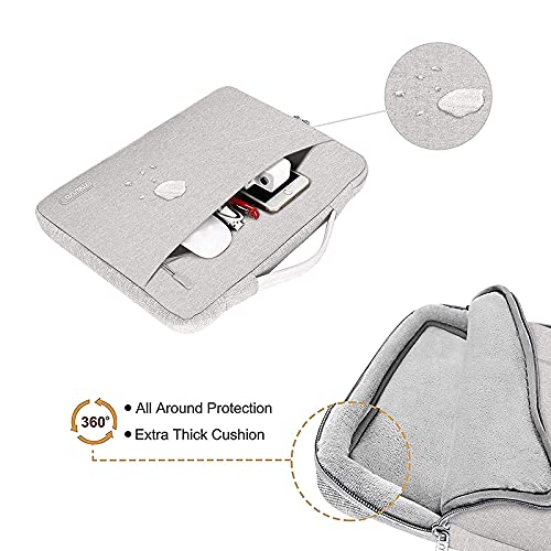 MOSISO Maletín 13-13,3 Pulgadas Compatible con MacBook Pro 14 Pulgadas 2022 2021 M1 Pro / M1 MAX A2442, Funda Blanda Protectora 360 Multifuncional Bolso con Correa de Carro, Gris