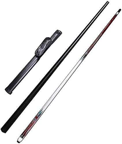 MQJ Cue Snooker Pool 58" 20-20 oz hecho a mano de arce billar con puntas de 11,8 mm 1/2 articulado palo de billar utilizado en la escuela Billar Club, K Red,Rod Bag