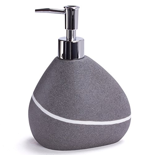 MSV Bad Accessoires - Dispensador de jabón, jabonera, vaso para cepillos de dientes, color gris