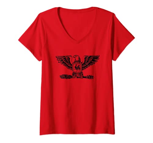 Mujer Francés americano - Gallic Gallic Gallo águila Francia América Emblema Camiseta Cuello V