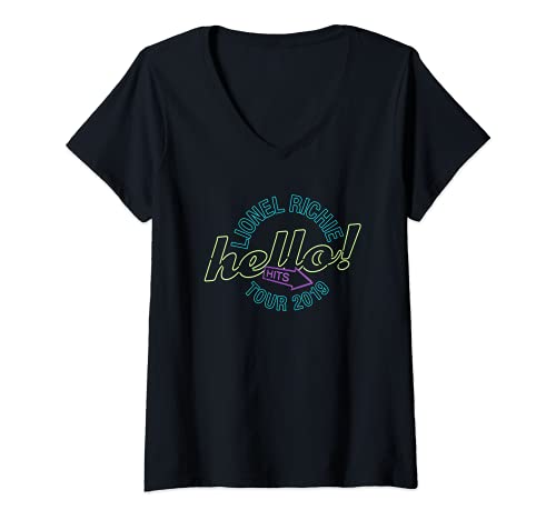 Mujer Lionel Richie - Hello Hits 2019 Tour Camiseta Cuello V