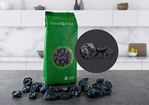 Mundo Feliz - Ciruelas ecológicas secas sin hueso, 2 bolsas de 500 g