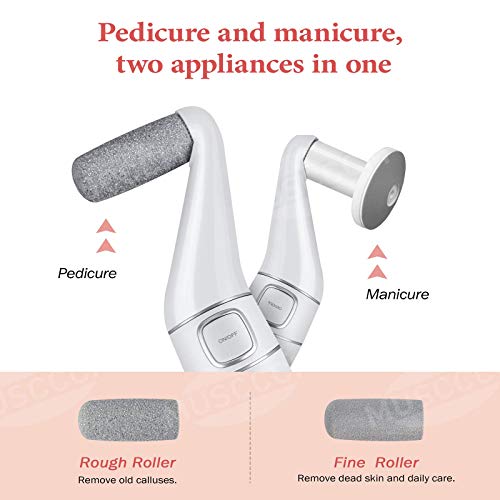 MUSCCCM Lima Eléctrica Pedicura, Dispositivo de Pedicura Eléctrico Recargable, IPX4 Impermeable de Agua Para Eliminar Callos, Cuidado de Los Pies de Lima de Pedicura Eléctrica Profesional