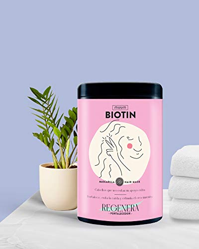 muum - Mascarilla Biotin Regeneradora. Previene la caída del cabello, estimula el crecimiento y fortalece la fibra capilar - 1000 ml.