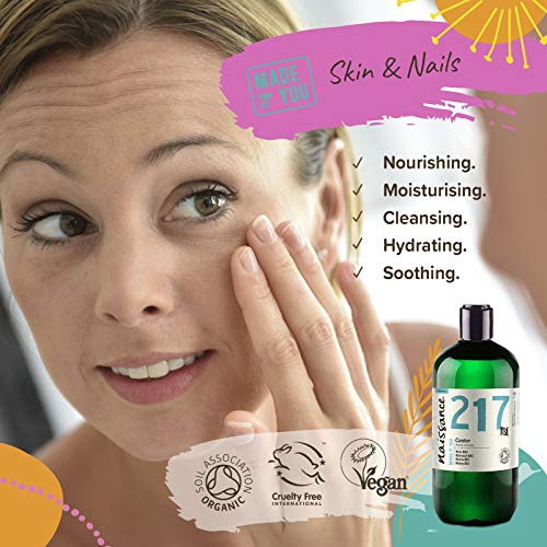 Naissance Aceite de Ricino BIO Puro Prensado en Frio (No. 217) 500ml - Hidratante Nutritivo Natural Pelo Piel Uñas Cejas Pestañas Ojos - Ideal Para Masaje Corporal Facial Crecimiento Barba - Vegano