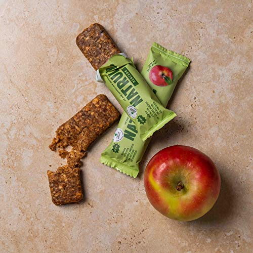 NATRULY Barritas Energéticas BIO Manzana Sin Azúcar Añadido, 100% Natural y Orgánicas, Sin Gluten, Vegana -Pack 14x40g