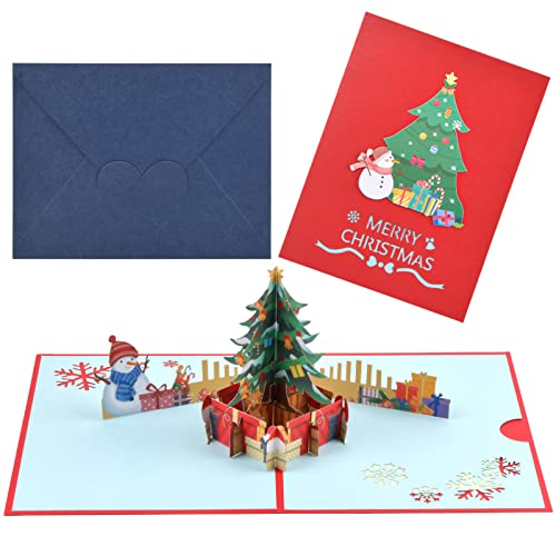 NATUCE Tarjetas de Felicitación de Navidad, 3D Pop Up Tarjetas Navidad Tarjetas de Navidad , Tarjetas Navideñas con Sobre, 3D Desplegables Tarjeta de Navidad para Niños Familiares Amigos