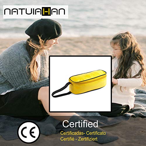 Natuiahan Portabocadillos Aislante Bolsa Sandwich Premium con Asa en Nylon Reforzado, Cierre de Cremallera y Interior en Forro de Aluminio. Fiambrera Pequeña Práctica