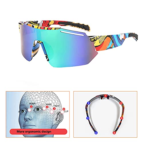 NC Gafas Sol Polarizadas Ciclismo Hombre Mujer Gafas De Sol Hombre Mujer Polarizadas Ciclismo Deportivas Redondas